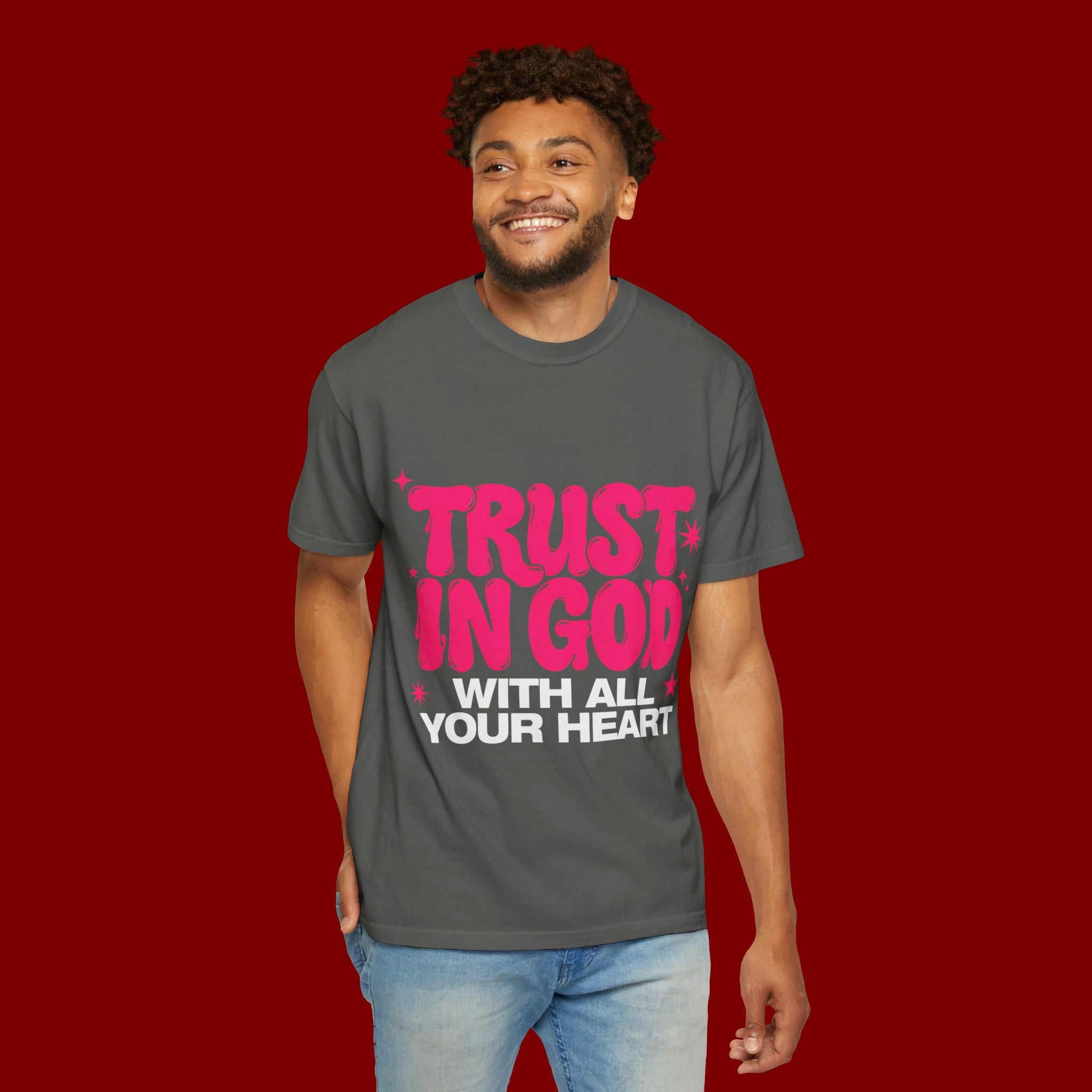 Trust in God T-Shirt — Retro Pink Faith Graphic Tee