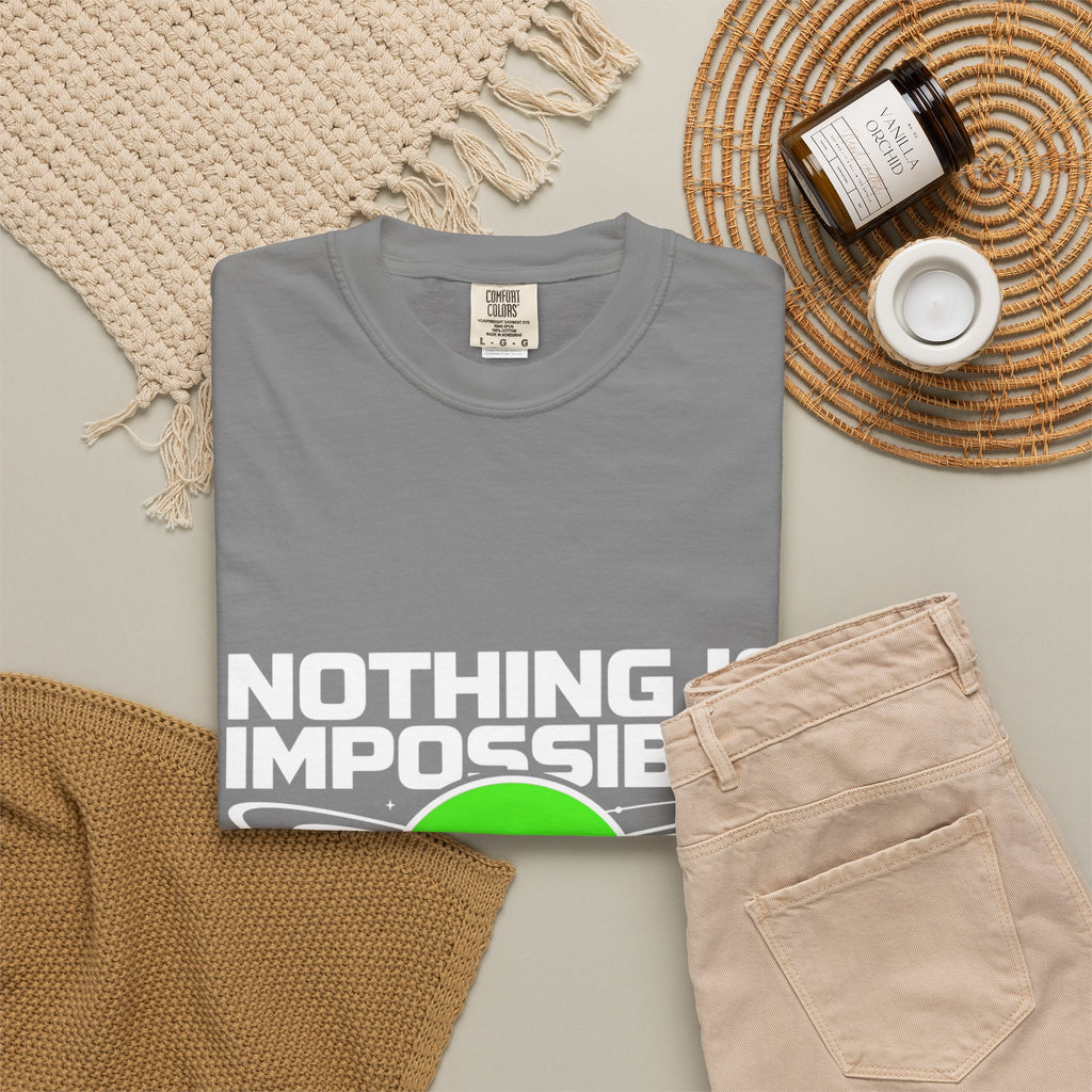 Nothing Is Impossible Christian T-Shirt — 'For Our God' Space Graphic