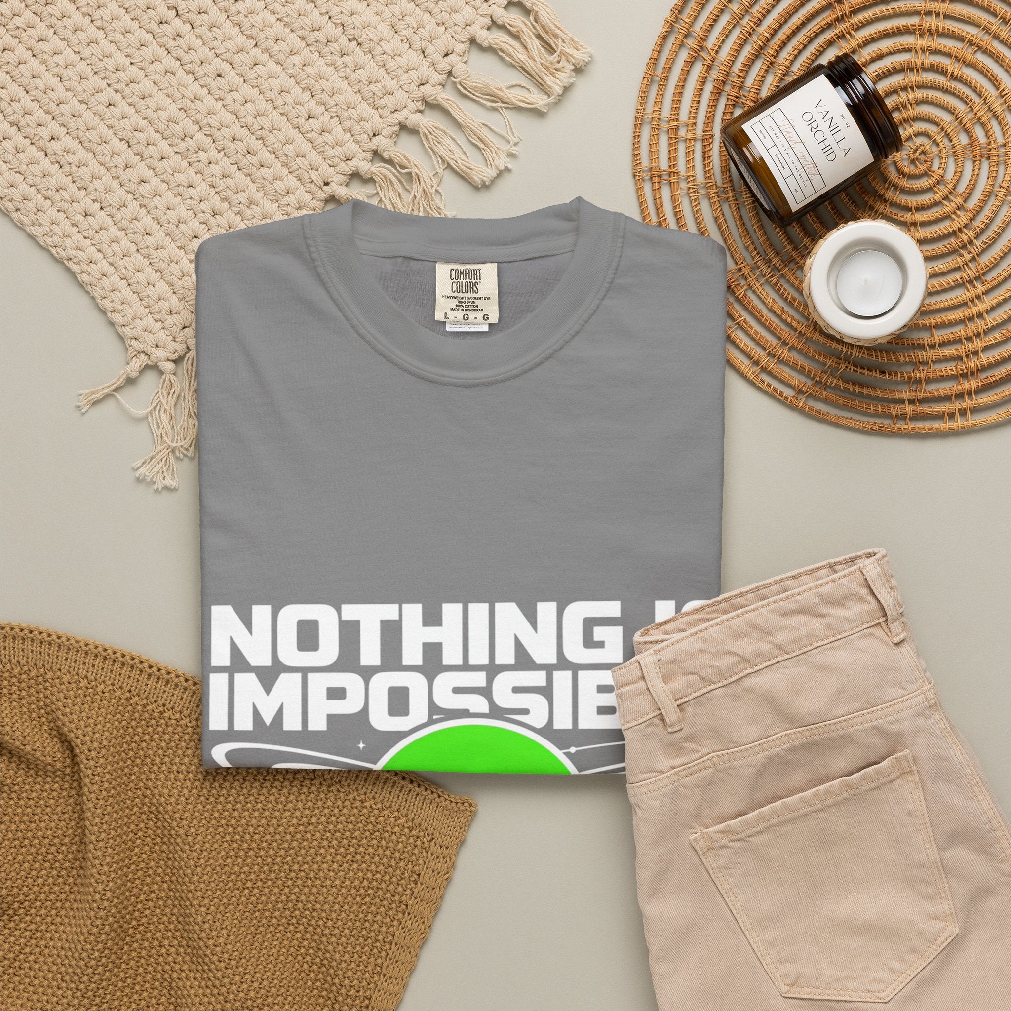 Nothing Is Impossible Christian T-Shirt — 'For Our God' Space Graphic