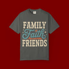 Family Faith Friends T-Shirt — Retro Christian Inspirational Tee