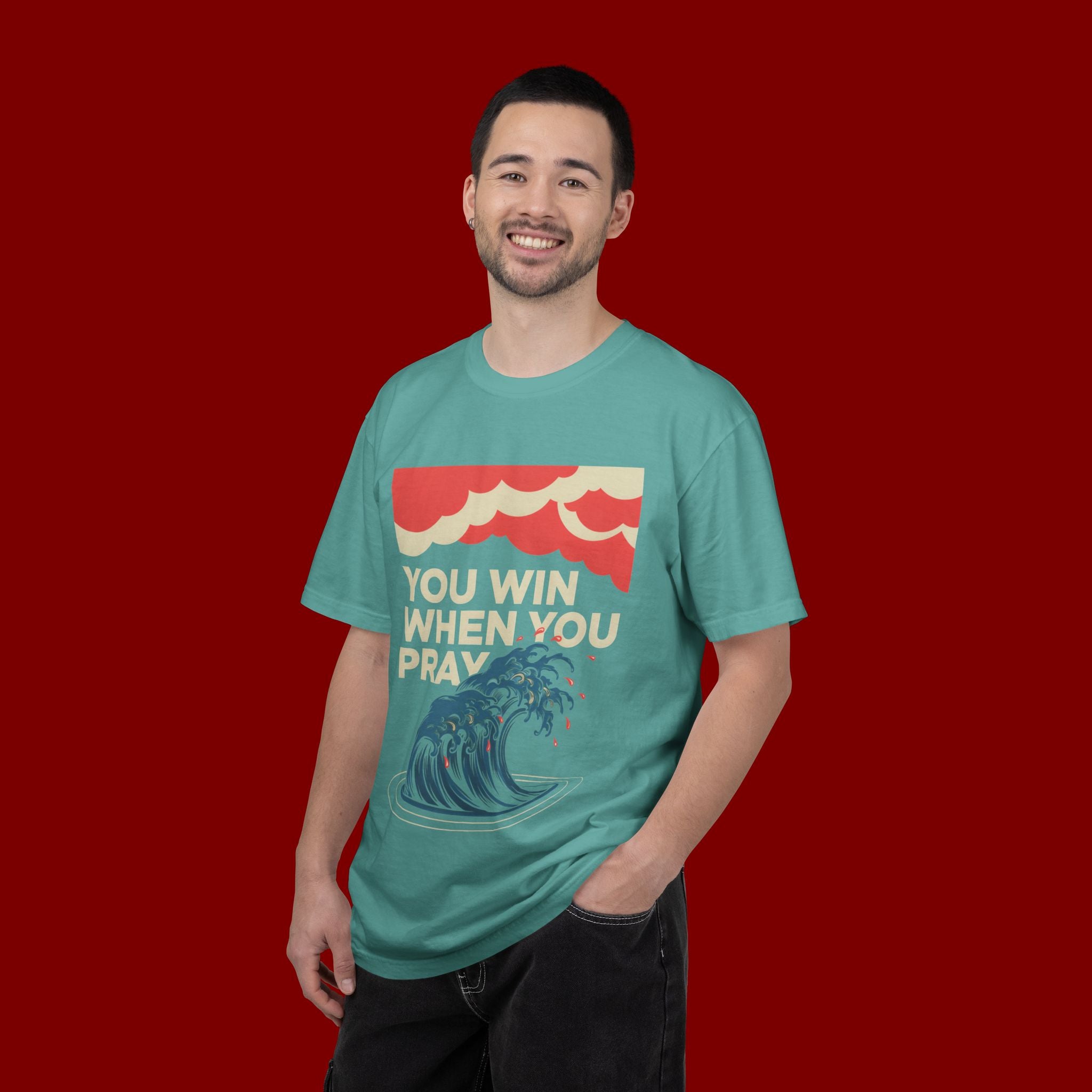 You Win When You Pray T-Shirt — Vintage Wave Faith Tee