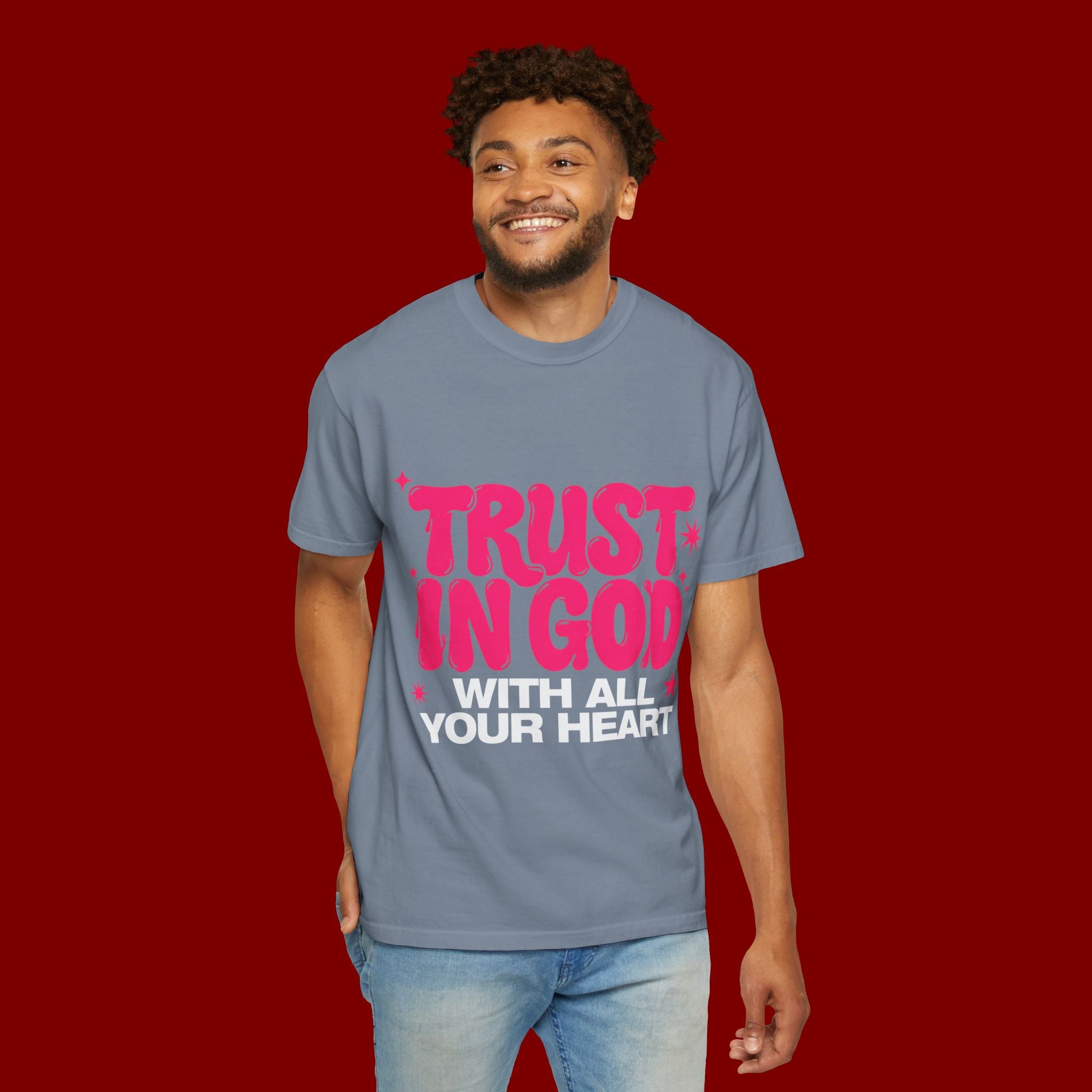 Trust in God T-Shirt — Retro Pink Faith Graphic Tee