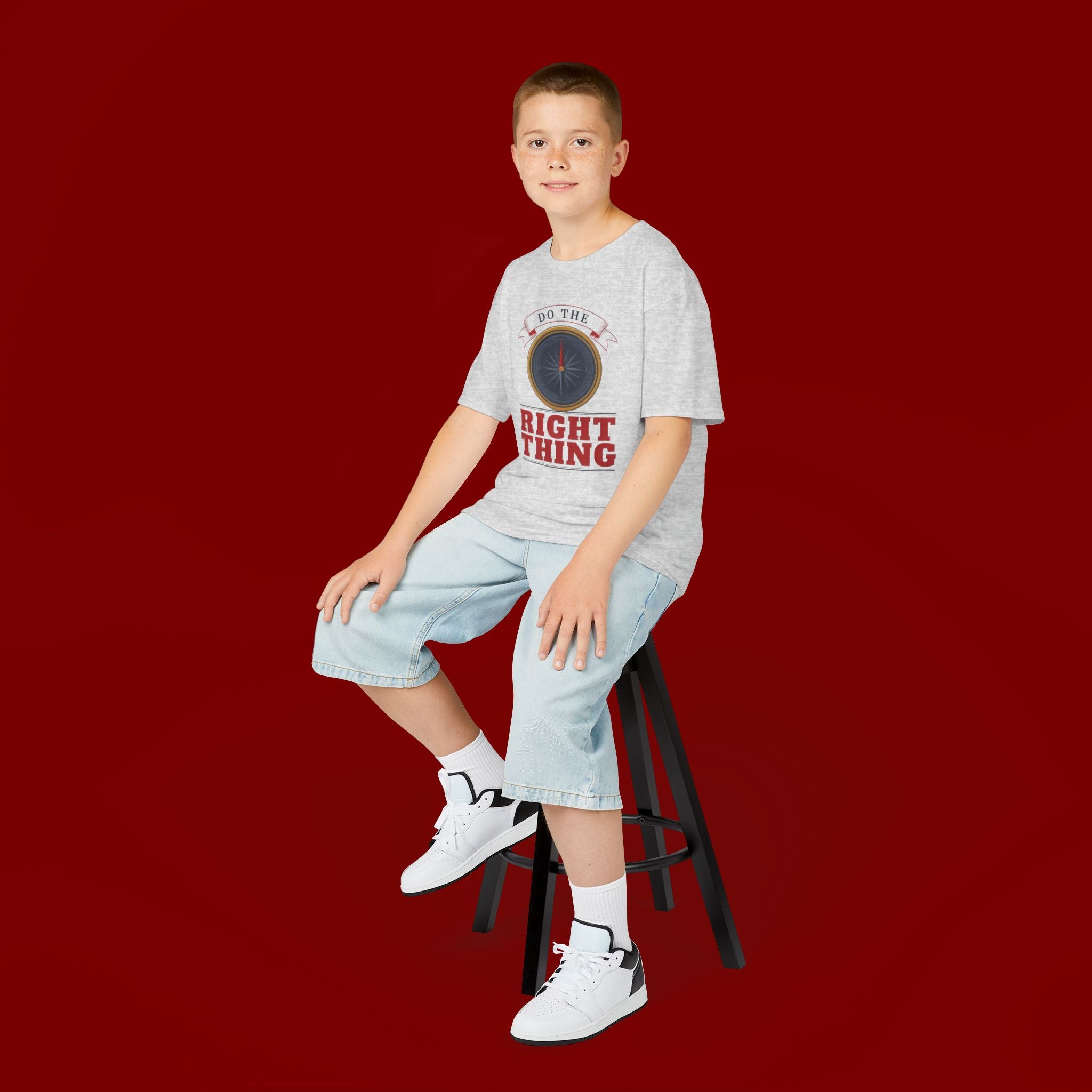 Do The Right Thing Kids T‑Shirt — Compass Graphic Moral Encouragement Tee