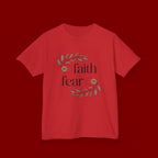 Faith Over Fear Kids T‑Shirt — Floral Inspirational Tee for Boys & Girls