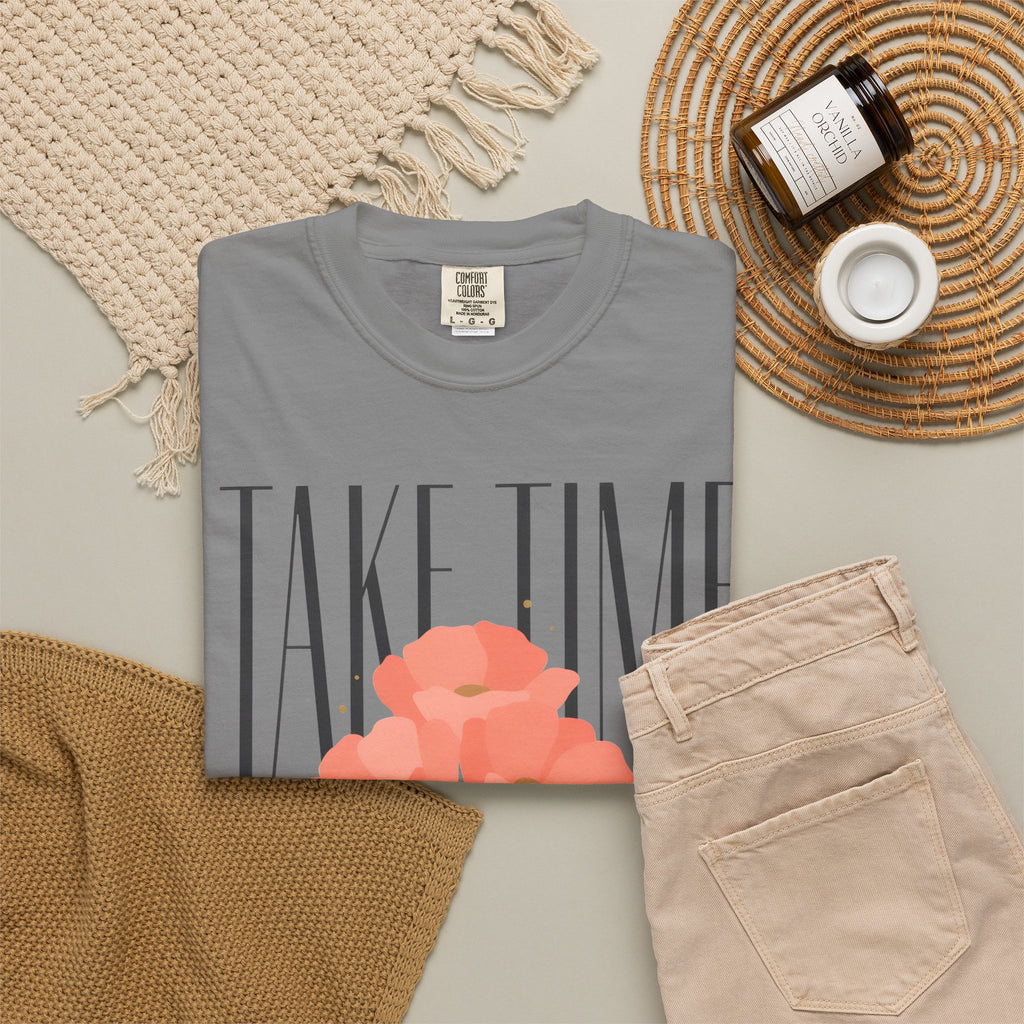 T-Shirt — "Take Time to Pray" Floral Christian Tee