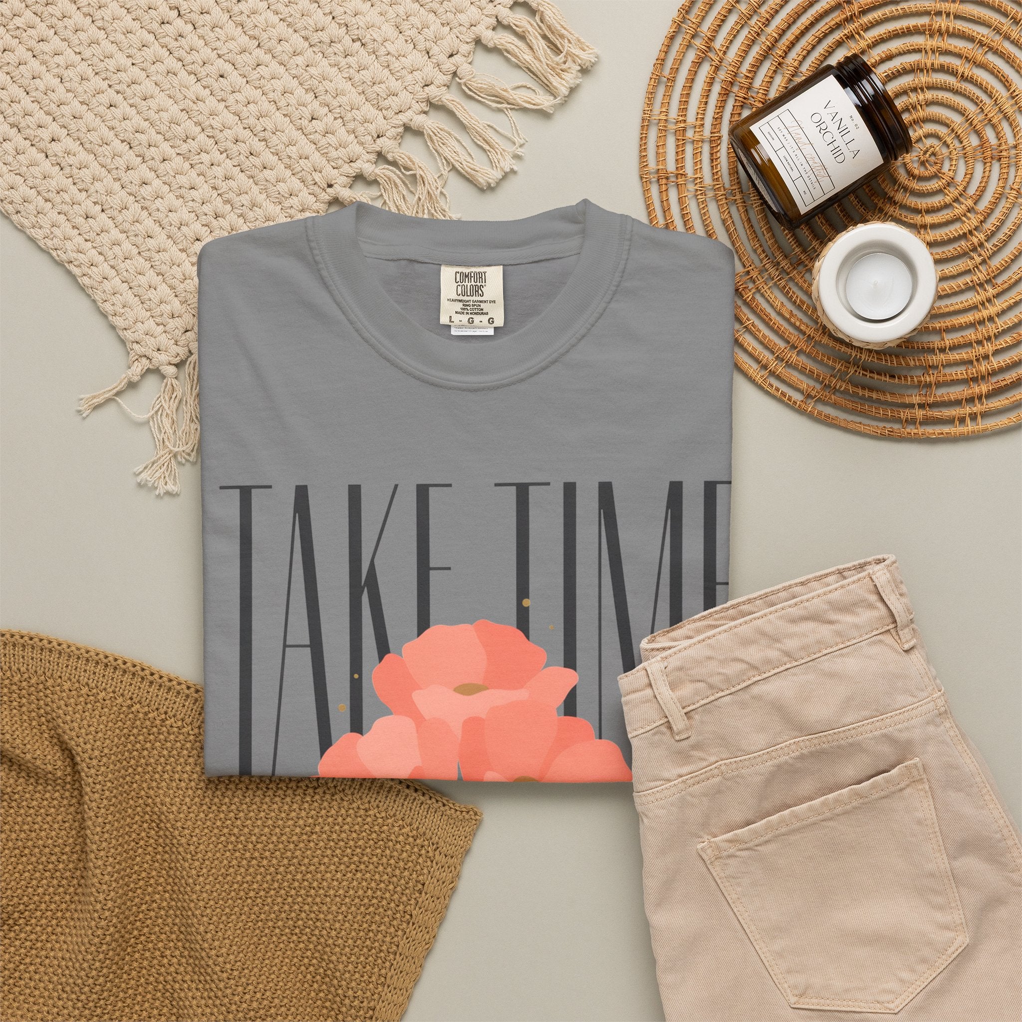 T-Shirt — "Take Time to Pray" Floral Christian Tee