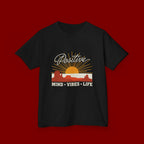 Kids T-Shirt - "Positive" Retro Sunrise Tee (Mind • Vibes • Life)