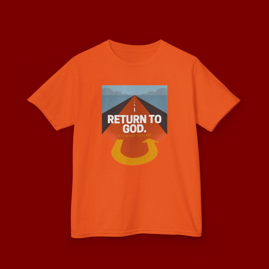 Kids Tee - "Return to God" Roadway Graphic Religious Youth Shirt