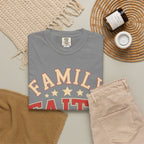 Family Faith Friends T-Shirt — Patriotic American Flag Tee