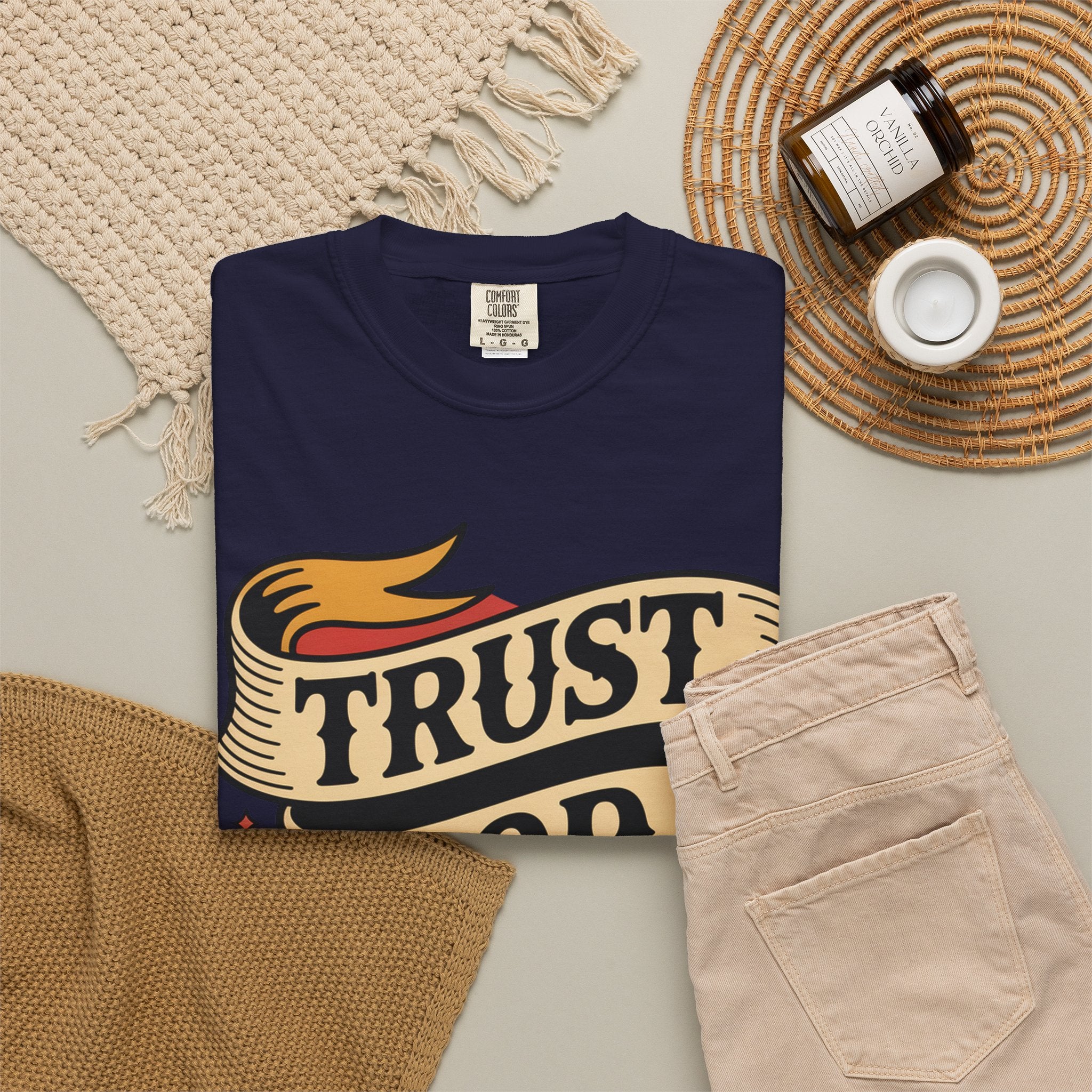 Trust God, Bro T-Shirt — Retro Ribbon Faith Tee
