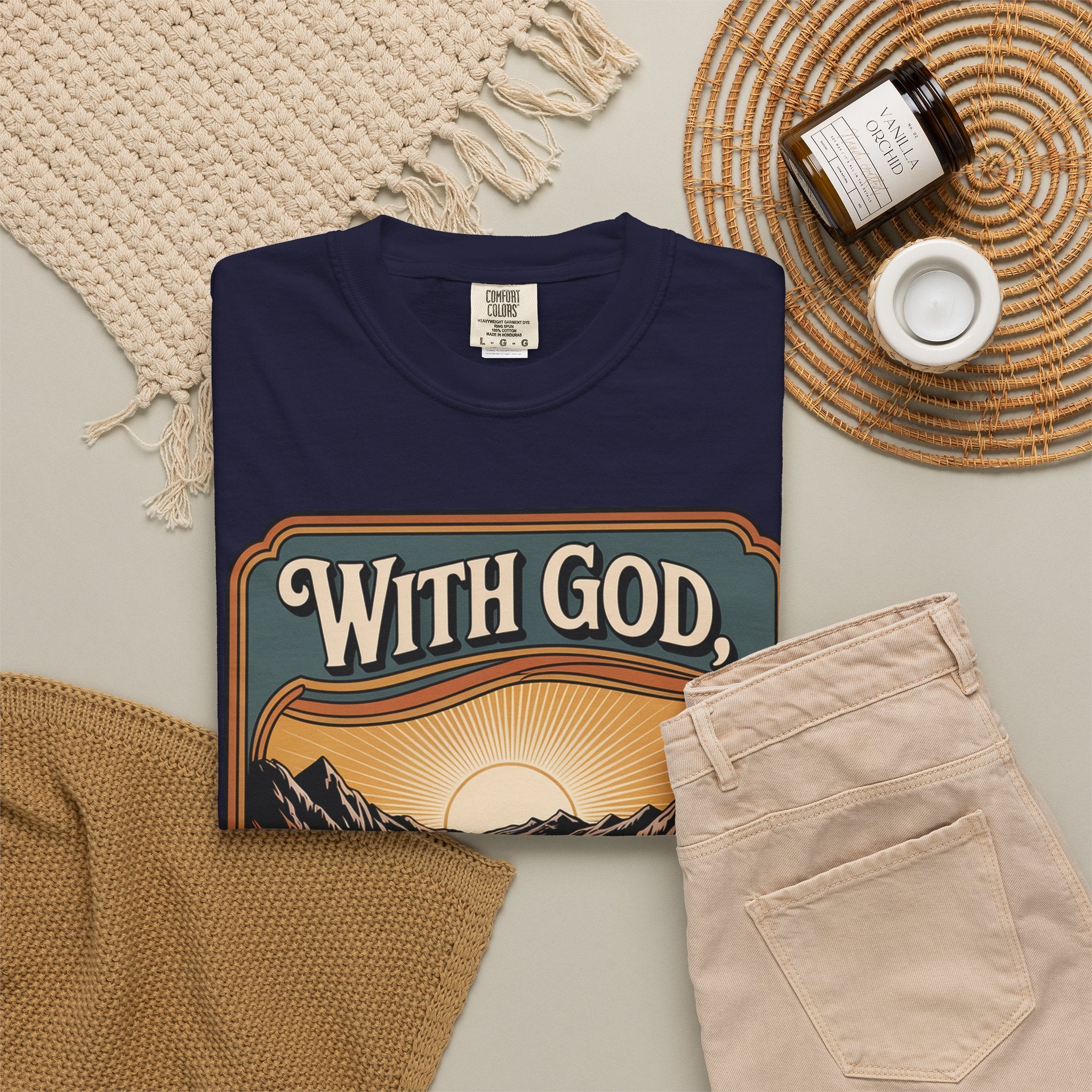 Inspirational Graphic T-Shirt — "With God, Every Hardship Brings Ease"