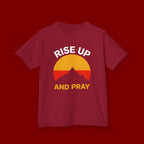 Kids Tee — "Rise Up and Pray" Mountain Sunrise Faith T‑Shirt