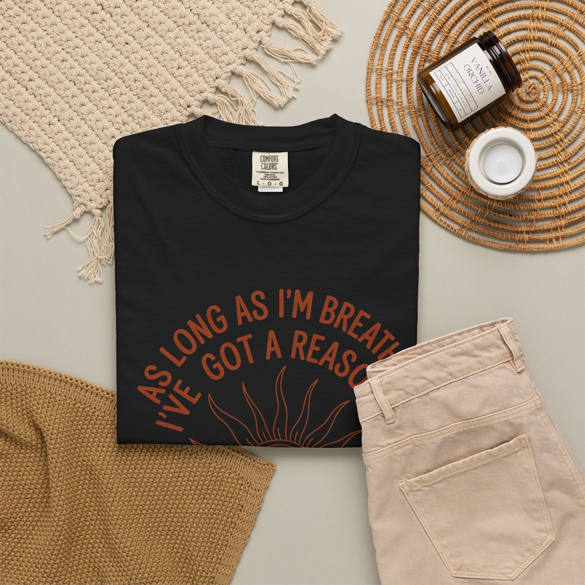 Praise the Lord T-Shirt — Christian Faith Tee with 'As Long As I'm Breathing I've Got a Reason to Praise the Lord' Design