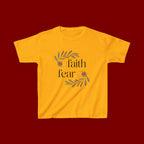 Faith Over Fear Kids T‑Shirt — Floral Inspirational Tee for Boys & Girls