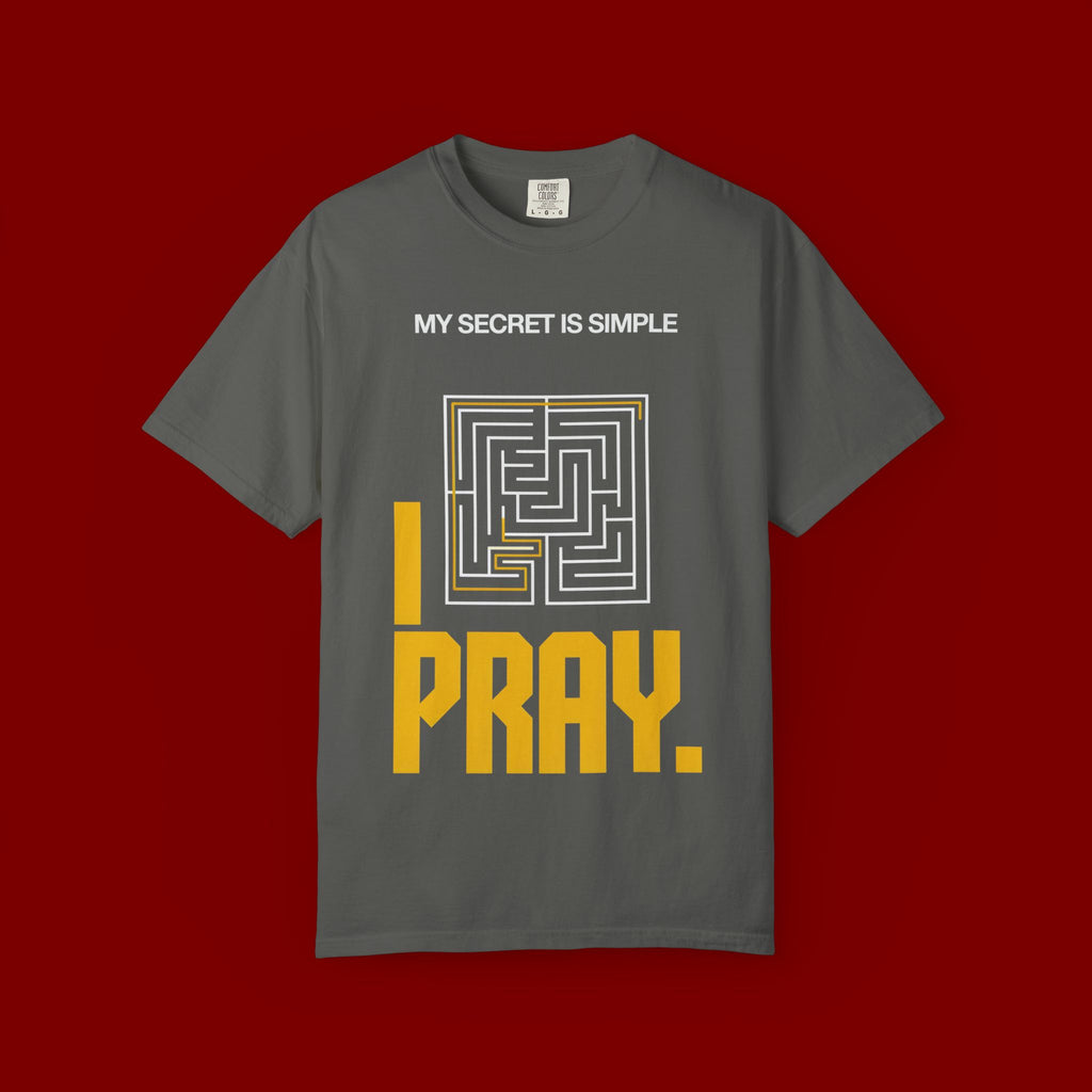 I Pray Maze T-Shirt — "My Secret Is Simple" Christian Faith Tee