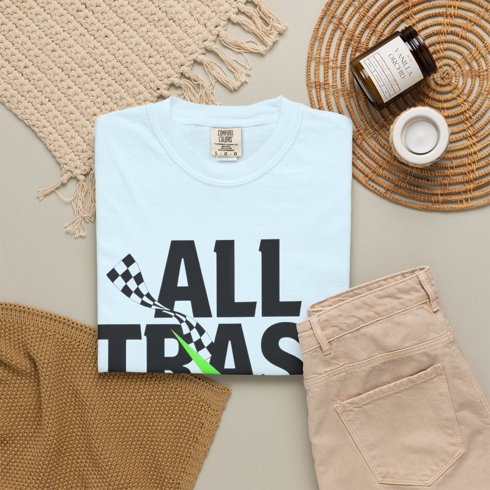 T-Shirt — "All Trash No Trailer" Bold Graphic Tee