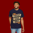 Trust God, Bro T-Shirt — Retro Ribbon Faith Tee