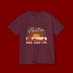 Kids T-Shirt - "Positive" Retro Sunrise Tee (Mind • Vibes • Life)
