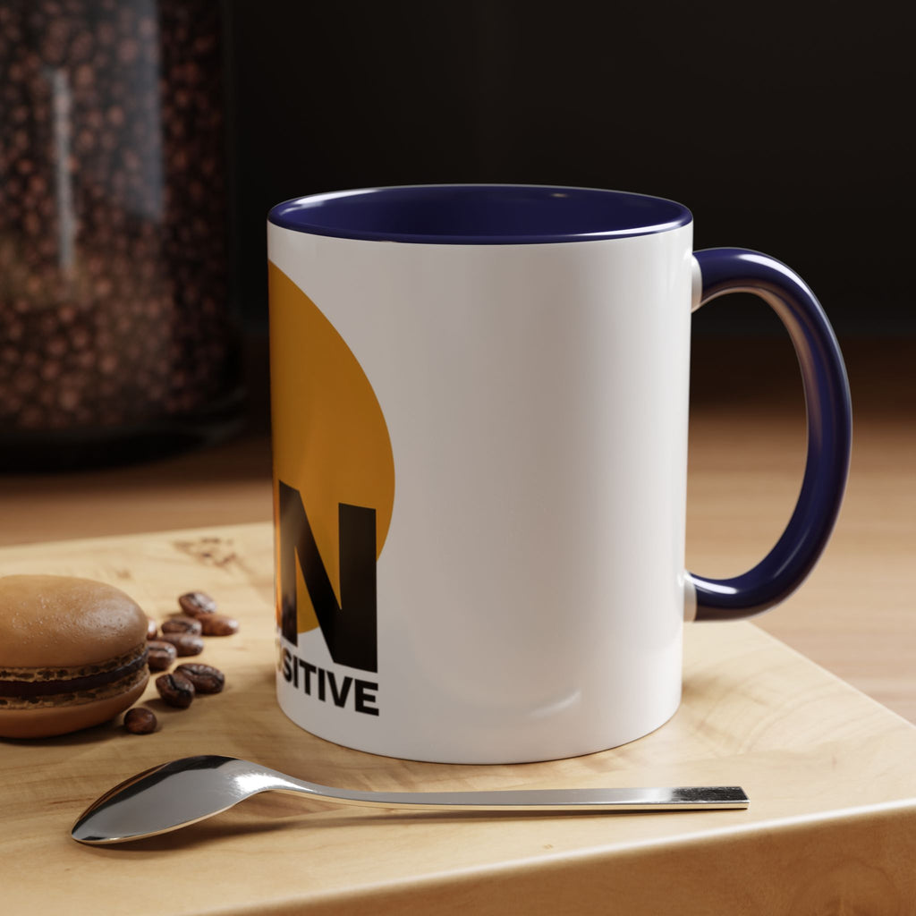 Accent Coffee Mug — "Focus On The Positive" Motivational Mug