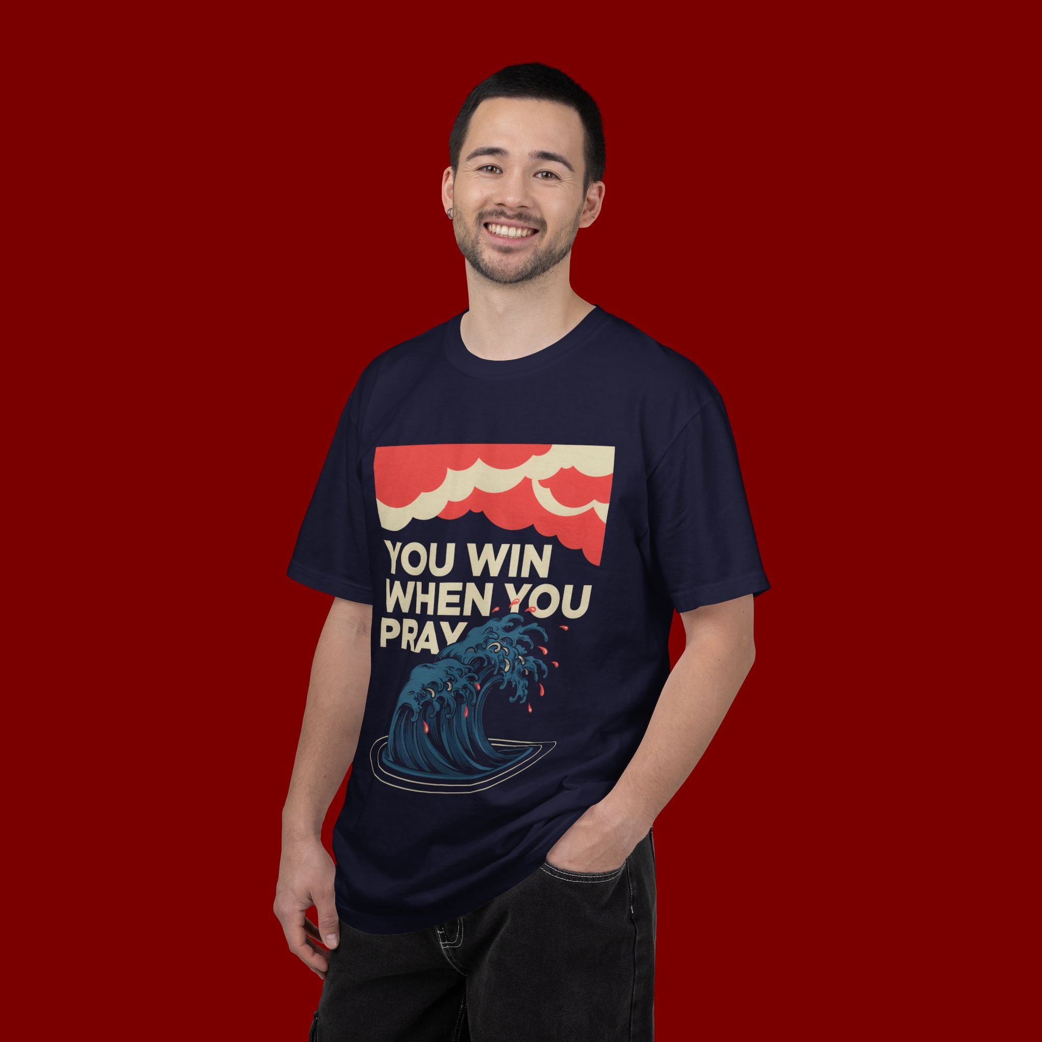 You Win When You Pray T-Shirt — Vintage Wave Faith Tee