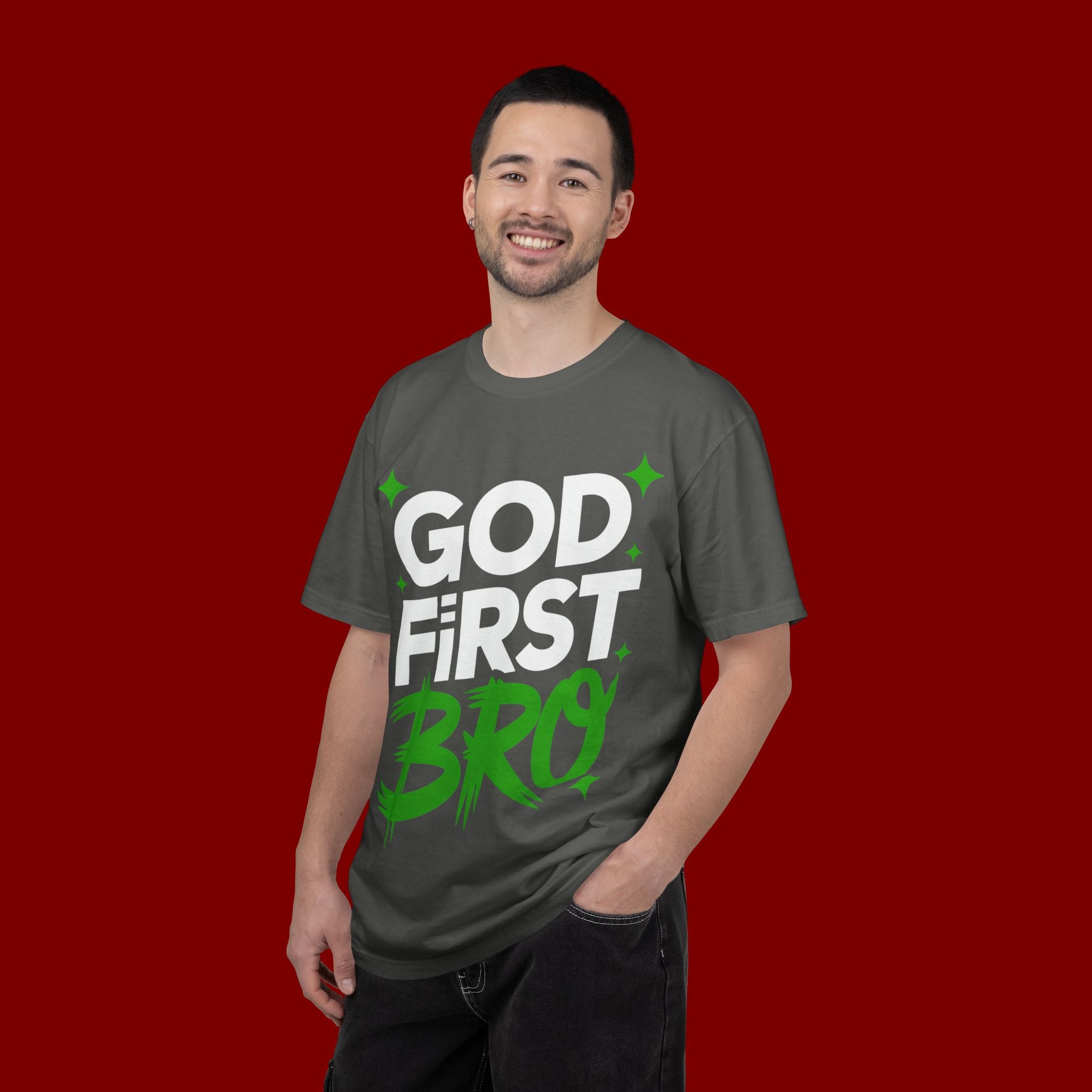 God First Bro T-Shirt — Faith Graphic Tee for Guys