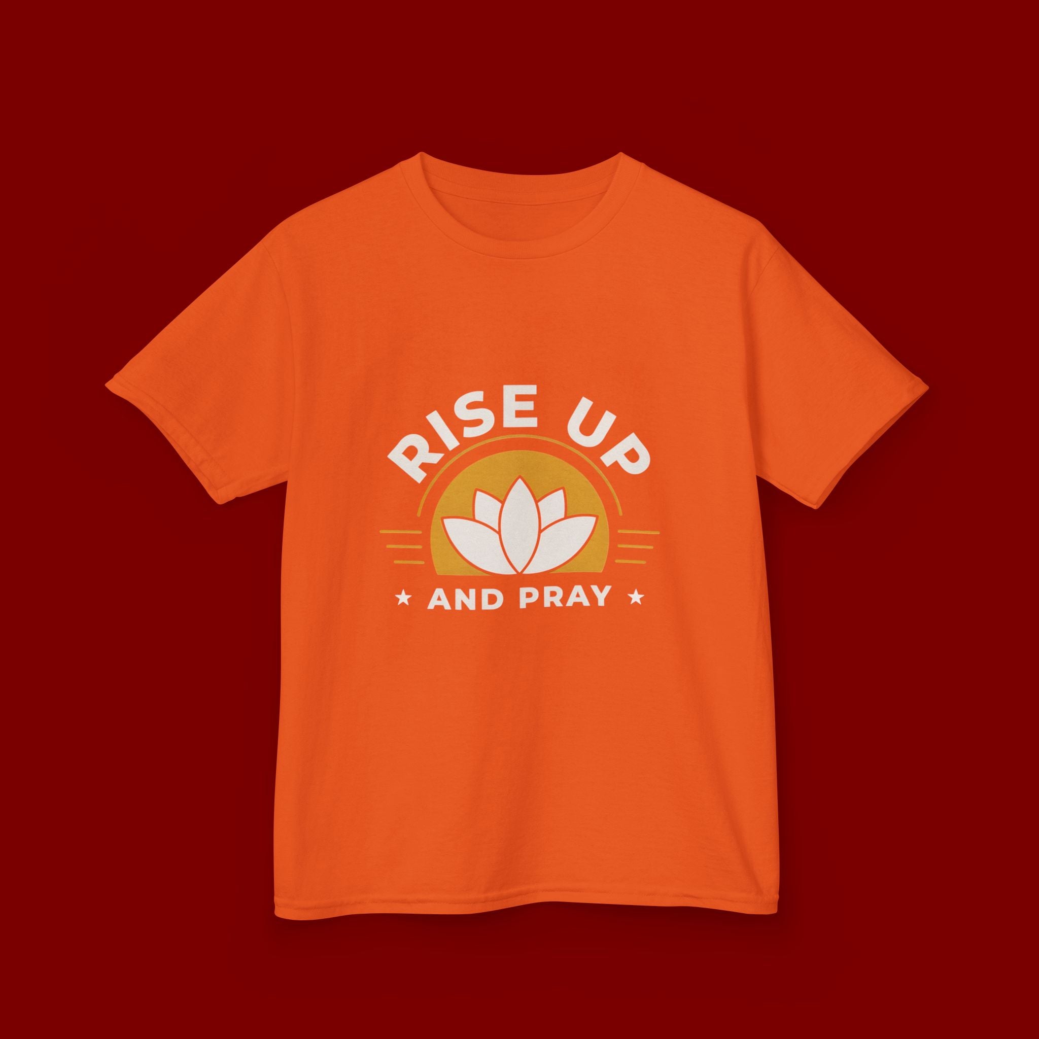Kids T-Shirt - "Rise Up and Pray" Inspirational Christian Tee for Children