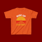 Kids Tee — "Rise Up and Pray" Mountain Sunrise Faith T‑Shirt