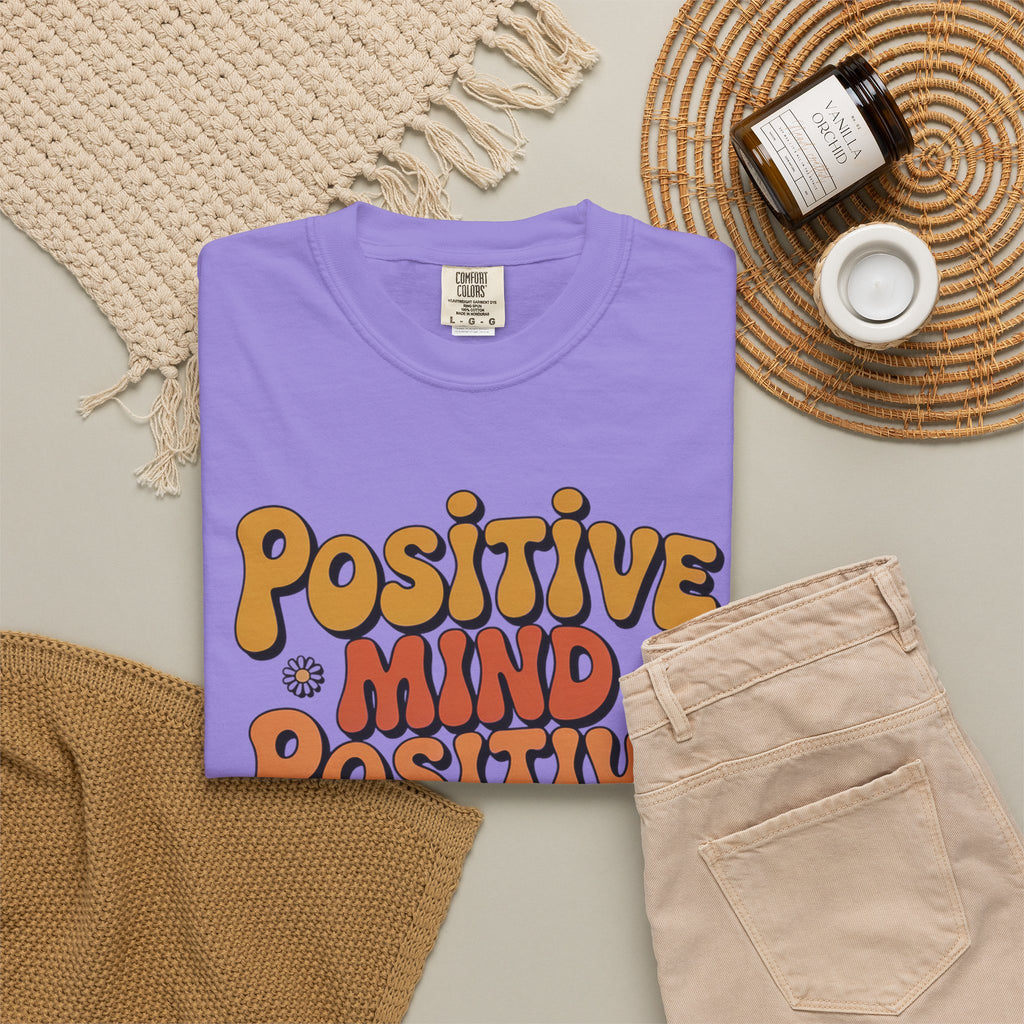 Positive Mind Positive Vibes Positive Life T-Shirt — Retro Daisy Graphic Tee
