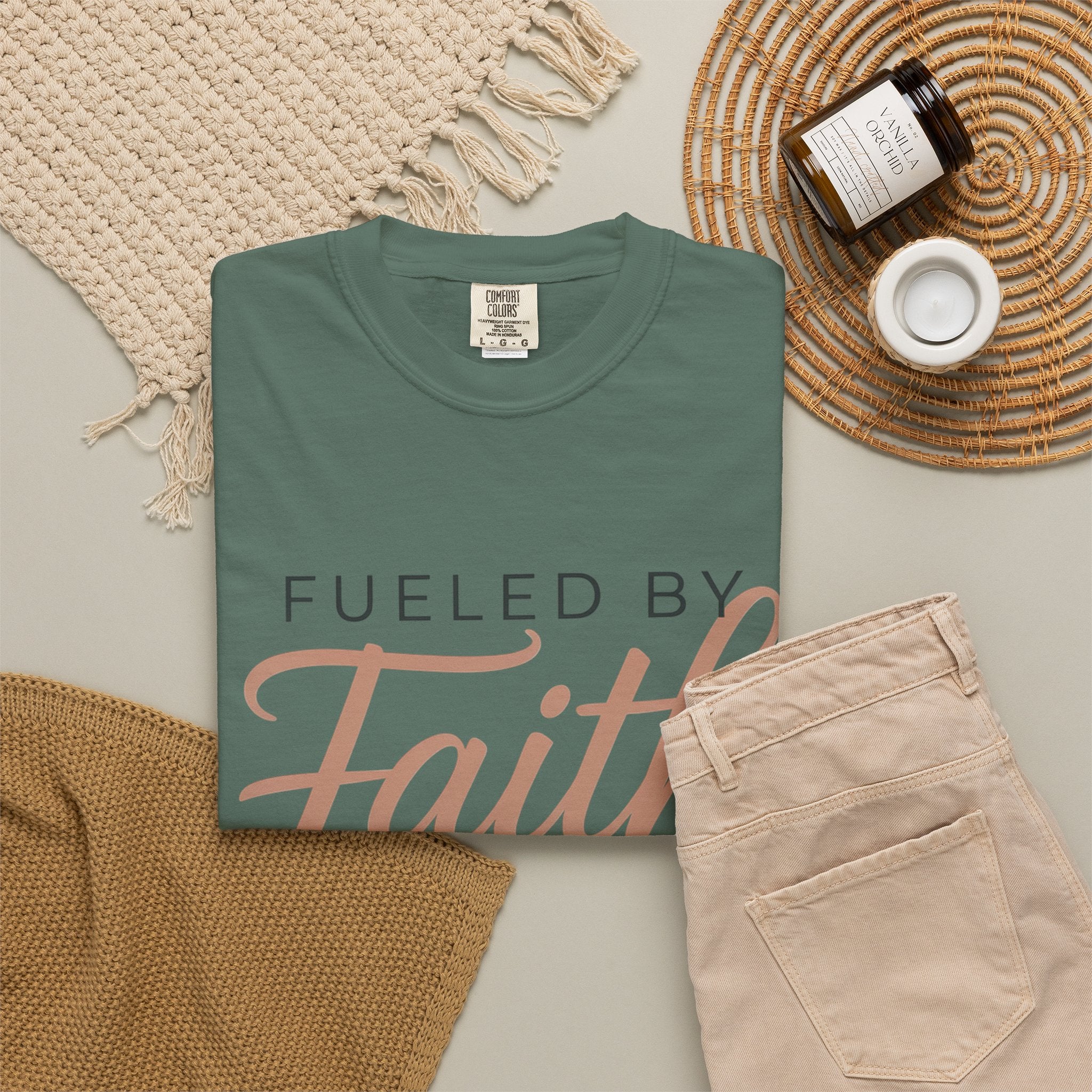 Fueled by Faith Not Fear T-Shirt — Inspirational Christian Graphic Tee