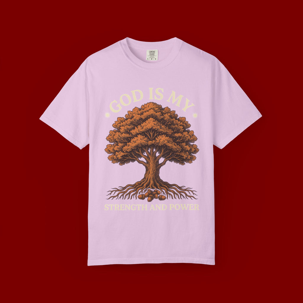 God Is My Strength T-Shirt — Tree Faith Graphic Tee