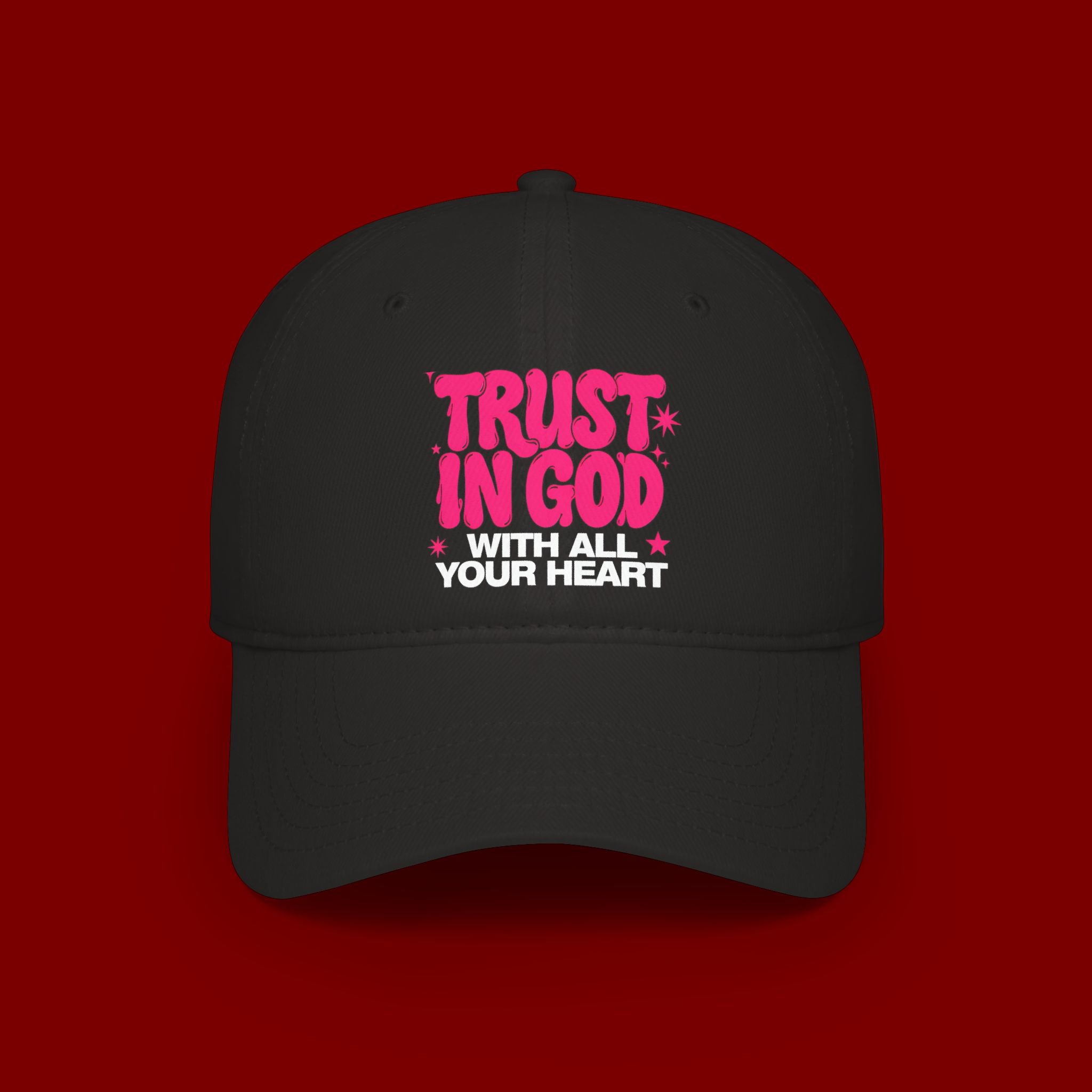 Trust In God Baseball Cap — Faith Hat with “Trust in God with All Your Heart”