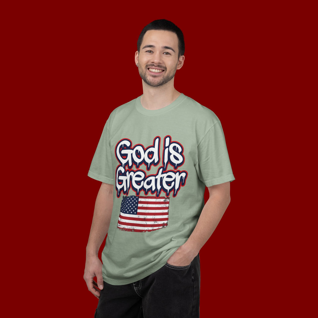 God Is Greater American Flag T-Shirt