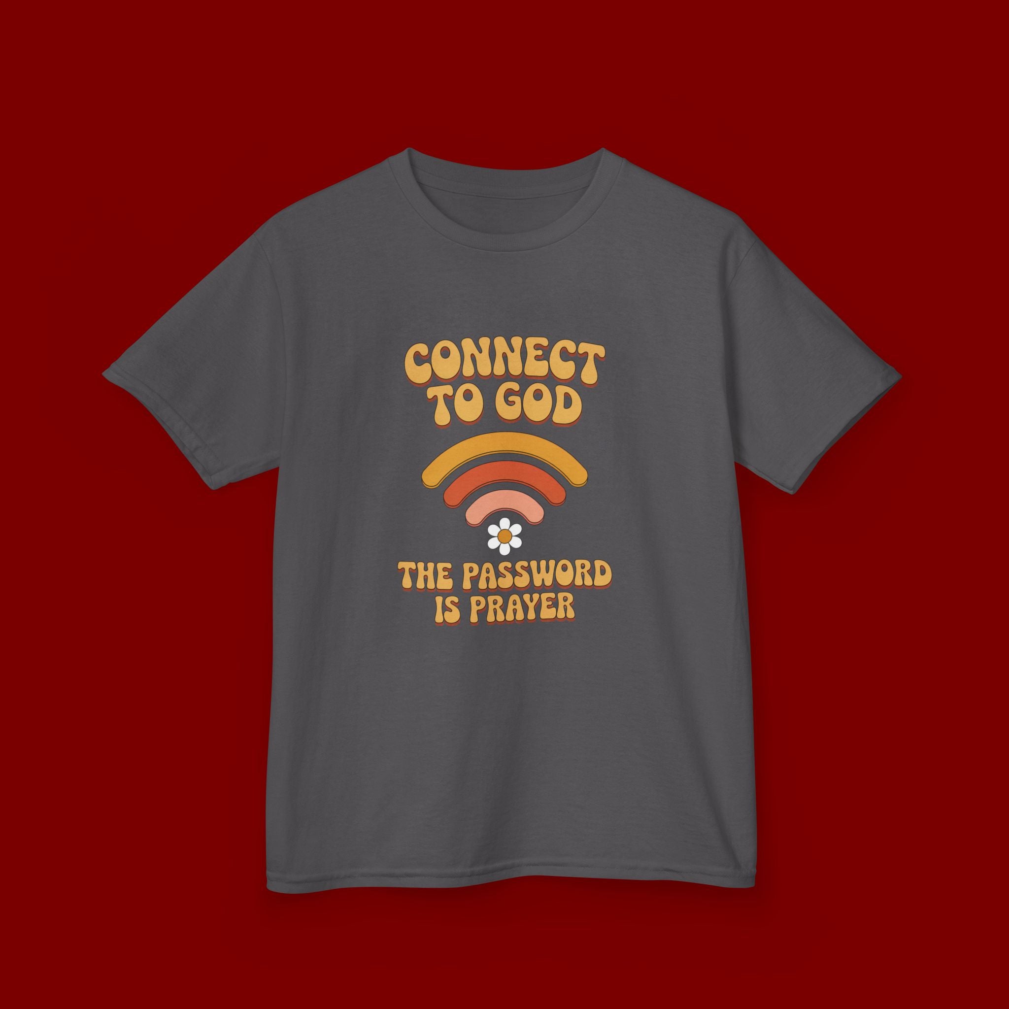 Kids Tee - "Connect to God" WiFi Prayer Graphic Shirt