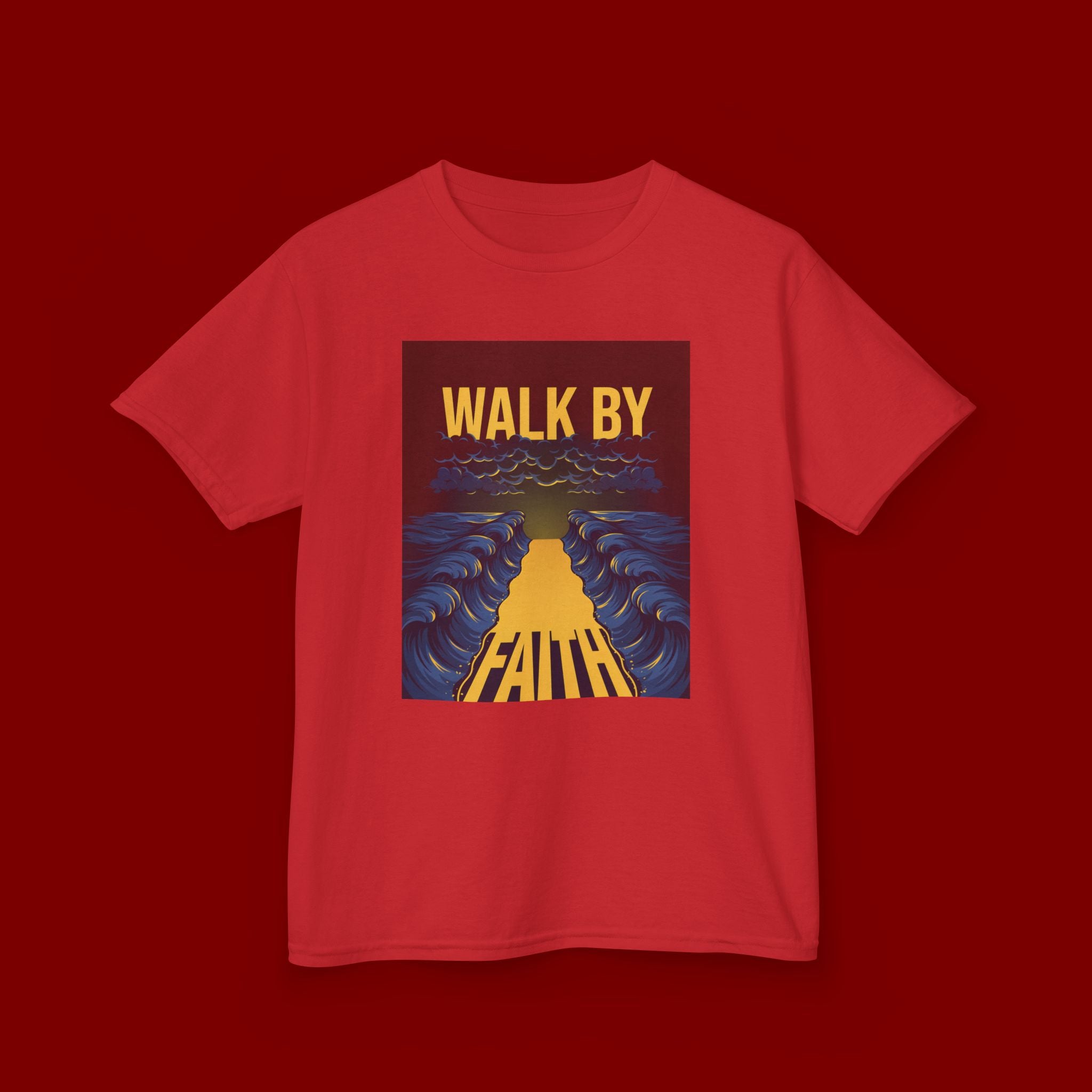 Kids T‑Shirt — "Walk By Faith" Inspirational Graphic Tee for Children