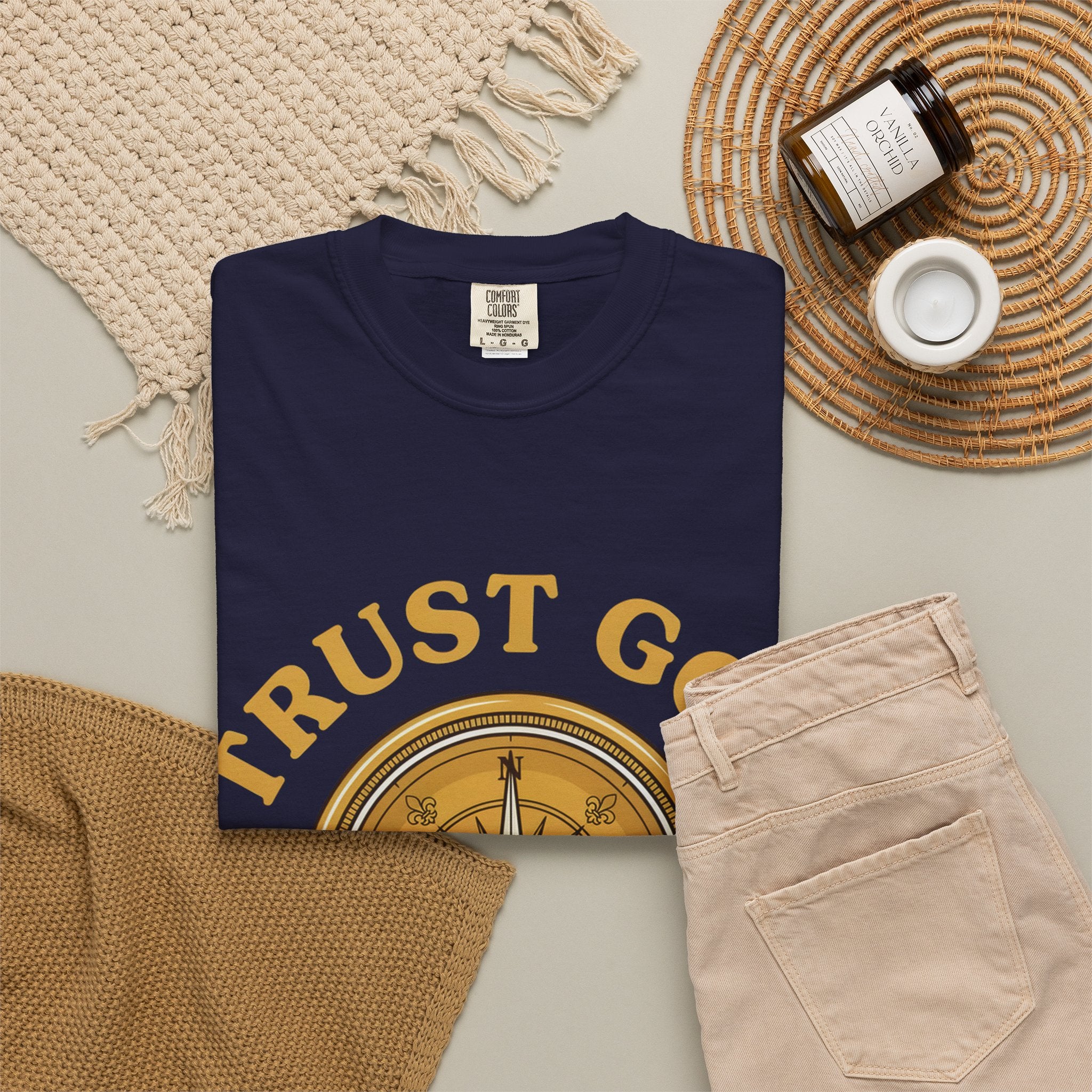 Trust God Compass T-Shirt — "Trust God No Matter What" Christian Faith Tee