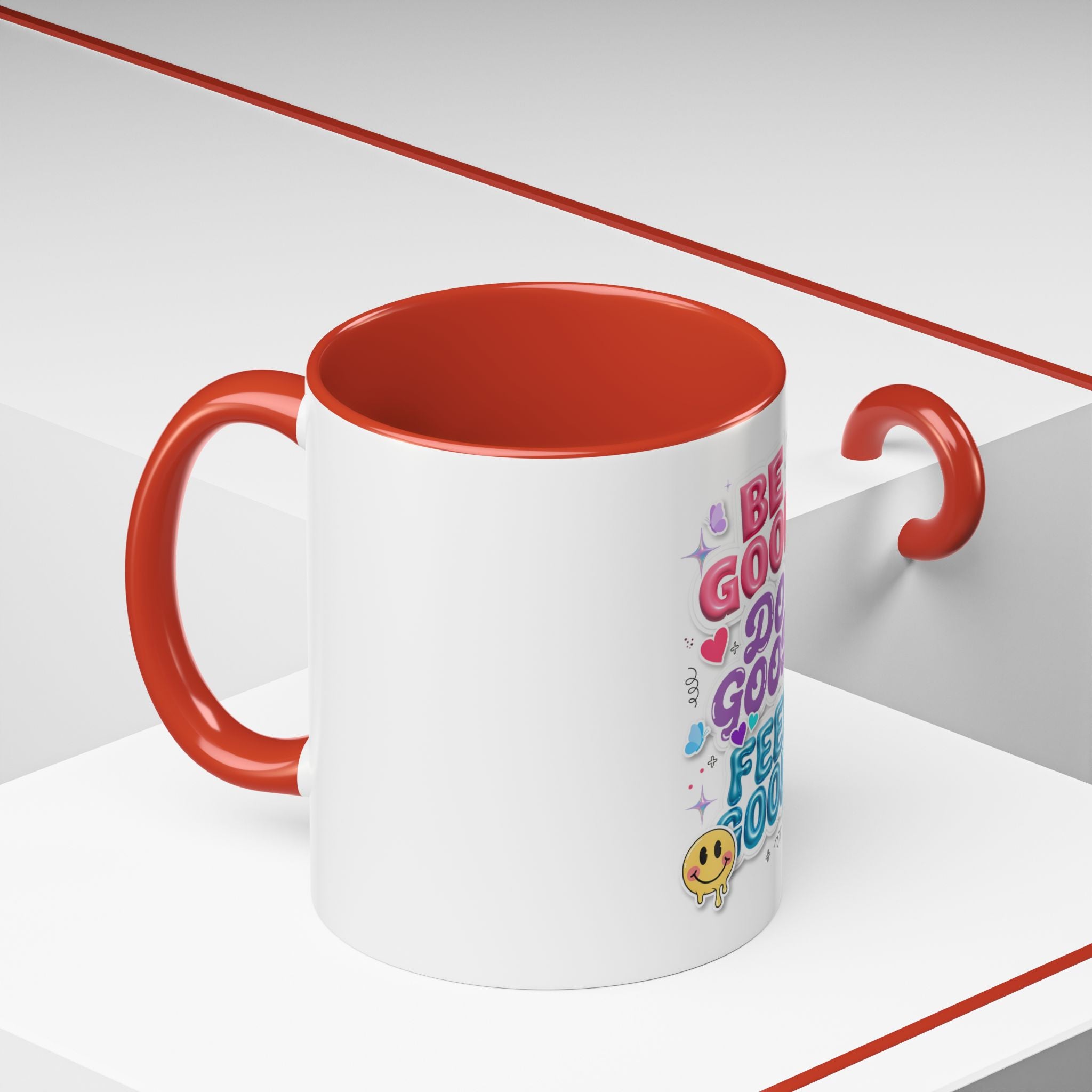 Be Good. Do Good. Feel Good. Accent Coffee Mug — Inspirational Positive Vibes Ceramic Mug (11/15 oz)
