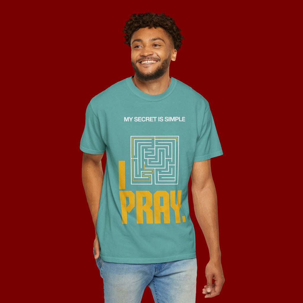 I Pray Maze T-Shirt — "My Secret Is Simple" Christian Faith Tee