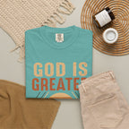 God Is Greater Mountain T-Shirt — Christian Faith Graphic Tee