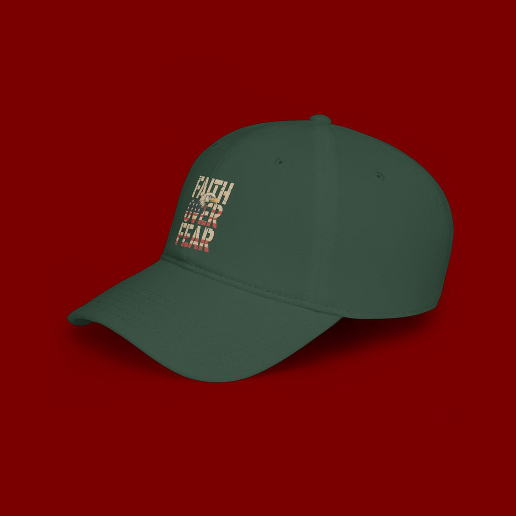 Faith Over Fear Baseball Cap — Patriotic Christian Low Profile Hat