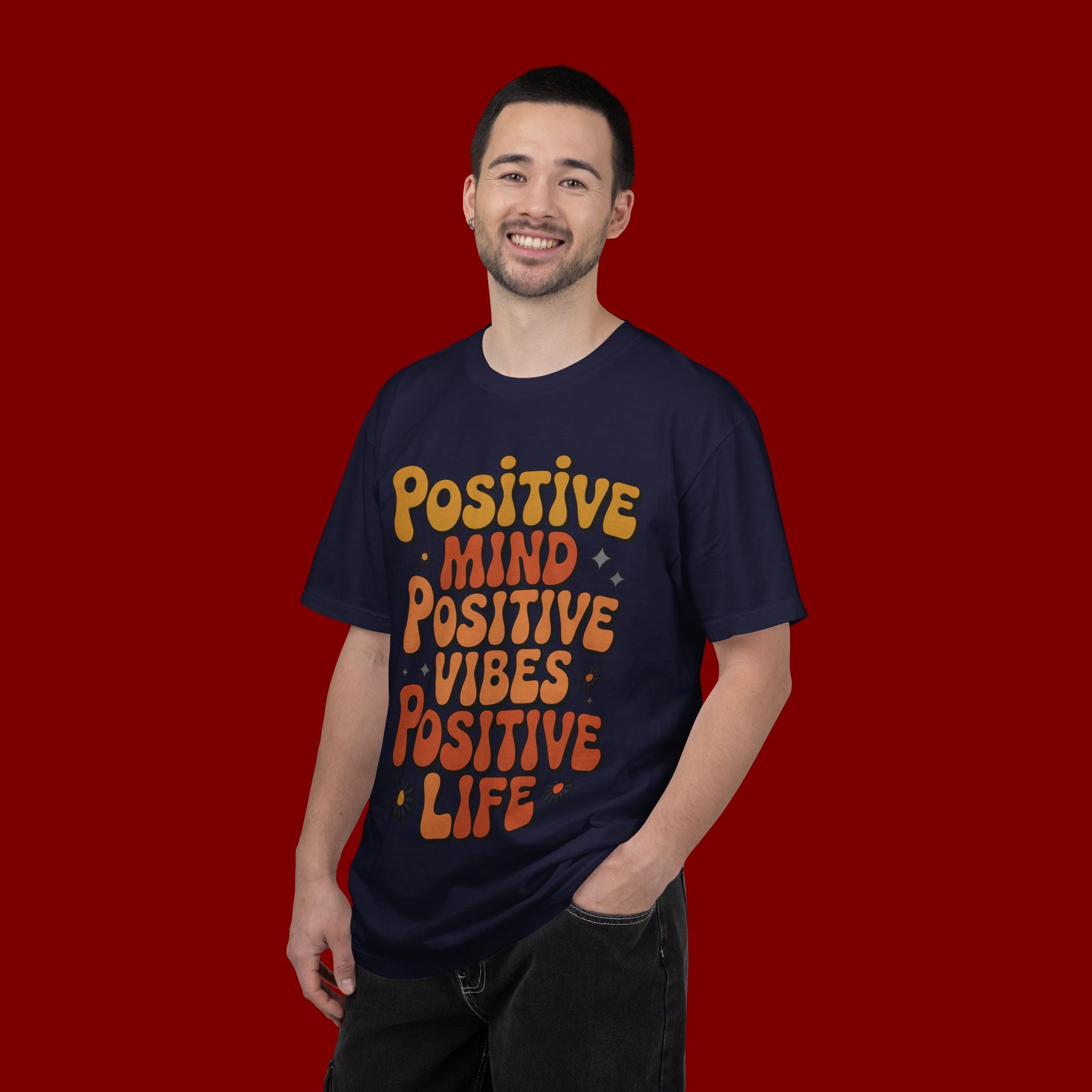 Positive Mind Positive Vibes Positive Life T-Shirt — Retro Daisy Graphic Tee