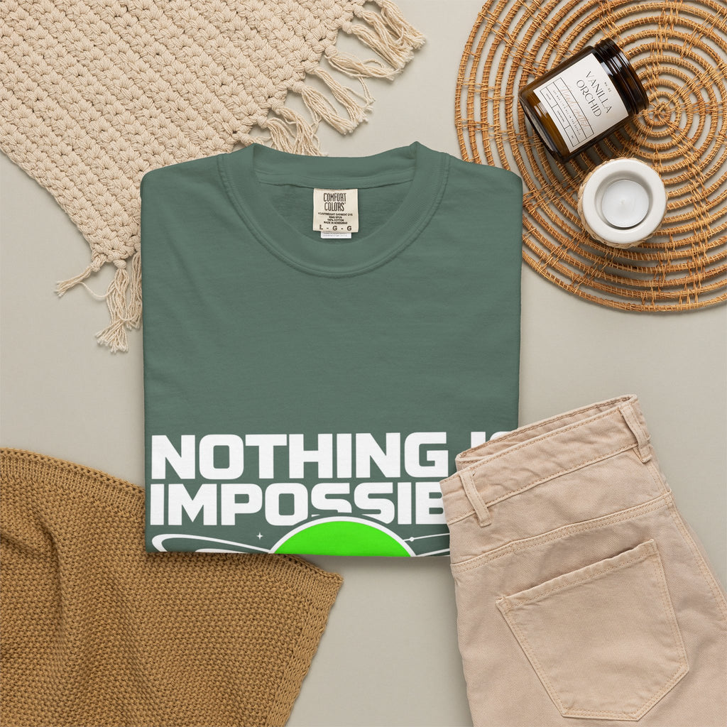Nothing Is Impossible Christian T-Shirt — 'For Our God' Space Graphic
