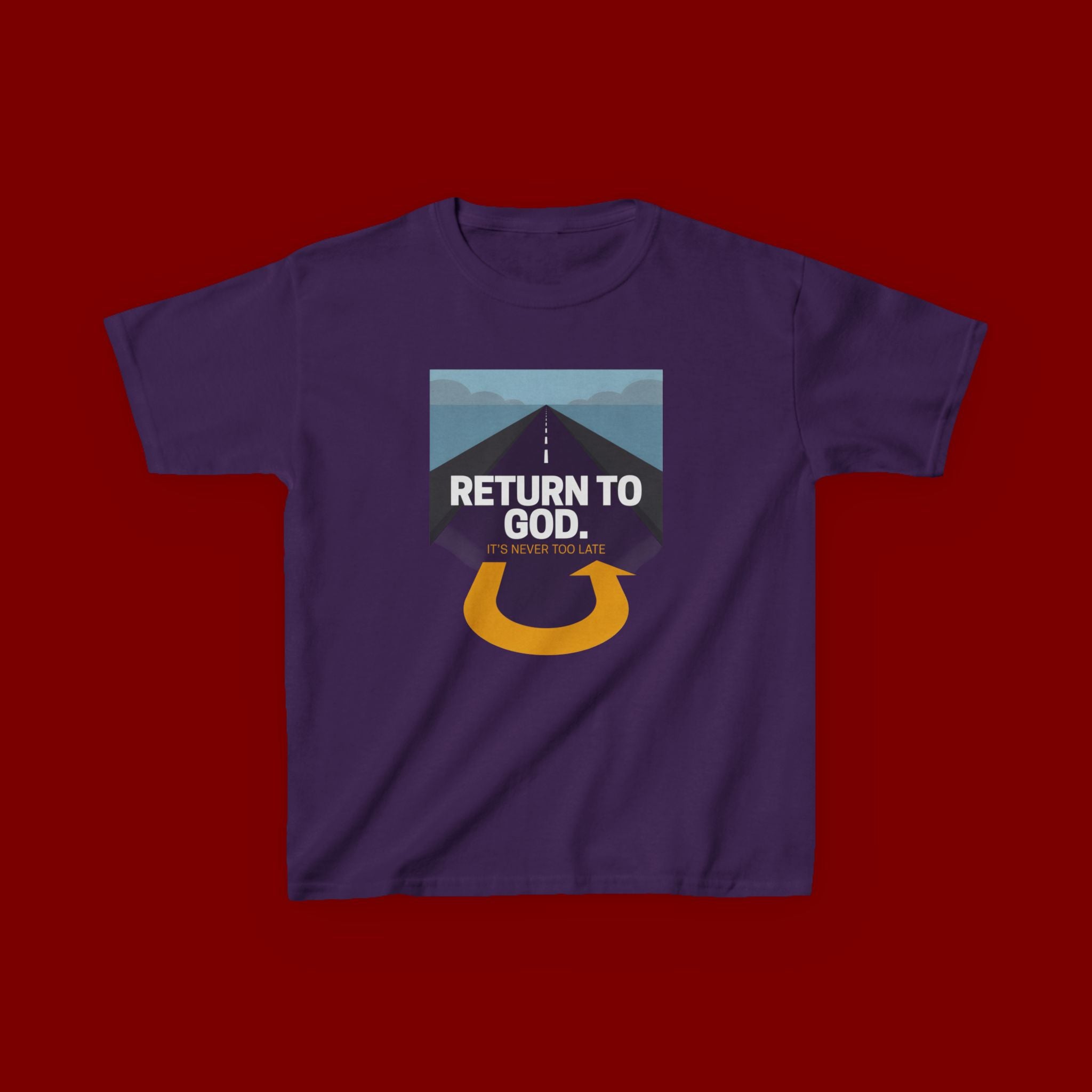 Kids Tee - "Return to God" Roadway Graphic Religious Youth Shirt