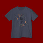 Faith Over Fear Kids T‑Shirt — Floral Inspirational Tee for Boys & Girls