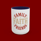 Faith Family Friends Accent Coffee Mug – Inspirational Religious Gift (11/15oz)