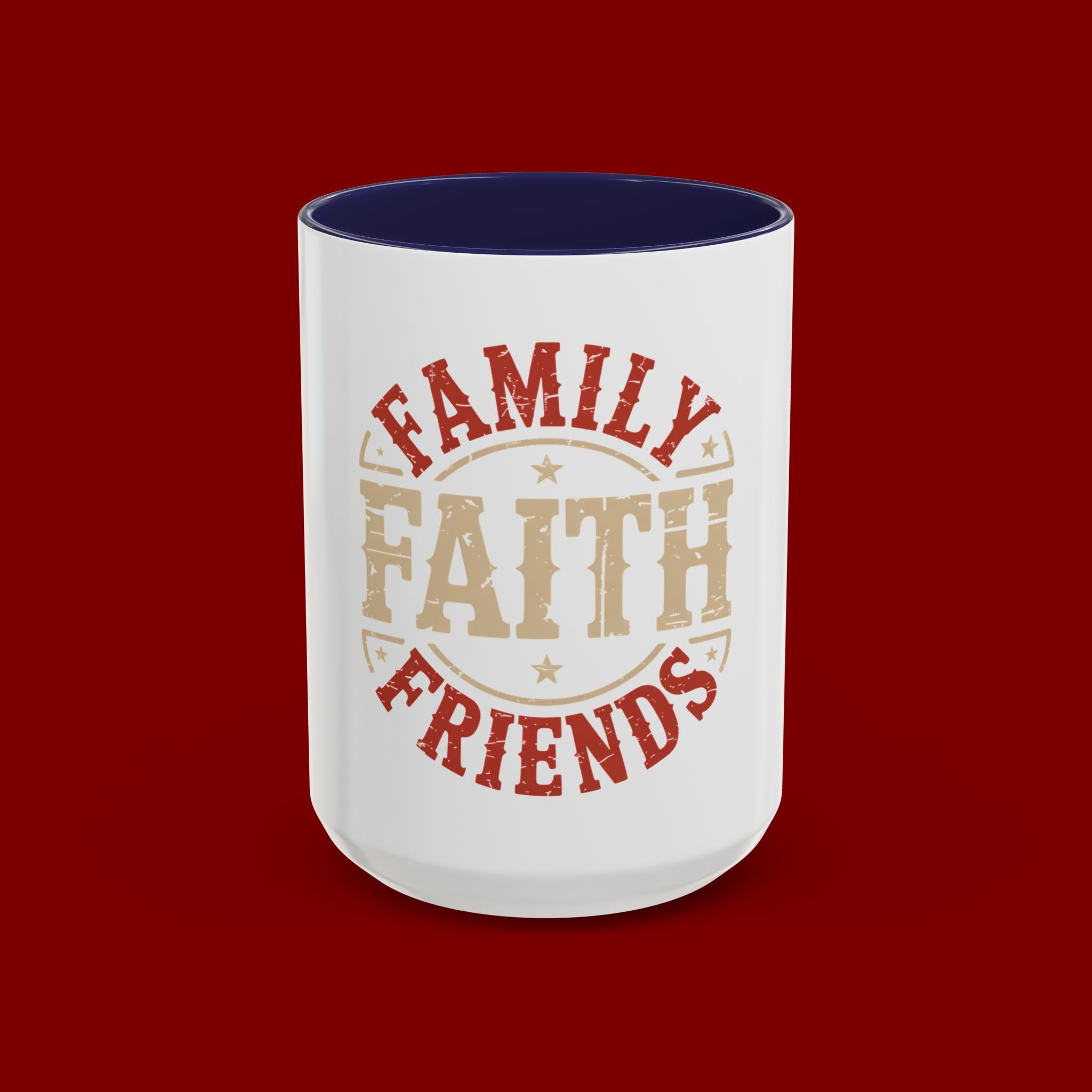 Faith Family Friends Accent Coffee Mug – Inspirational Religious Gift (11/15oz)