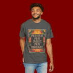 T-Shirt — Retro Sunset Floral Graphic “Play On It, Pray Over It, Pray Through It”