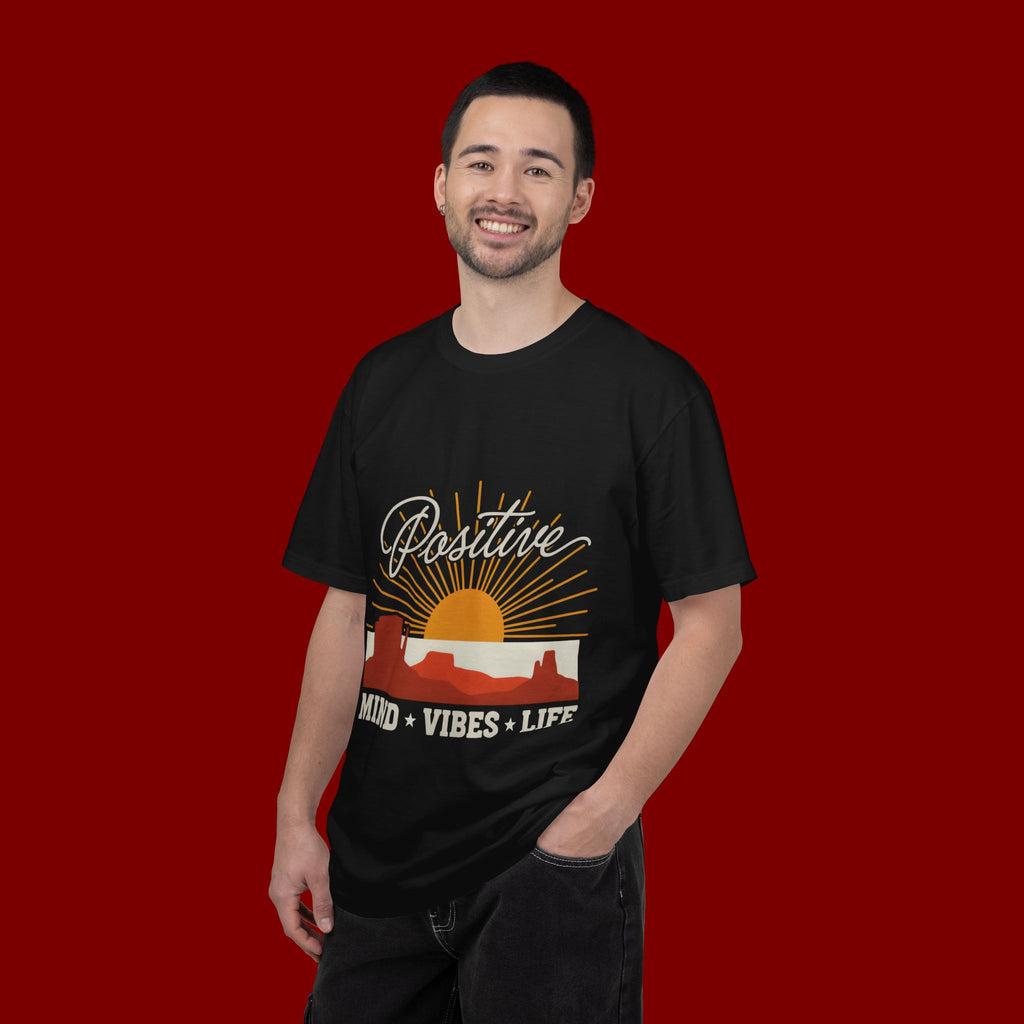 Positive Sunset T-Shirt — "Positive" Mind • Vibes • Life Motivational Tee