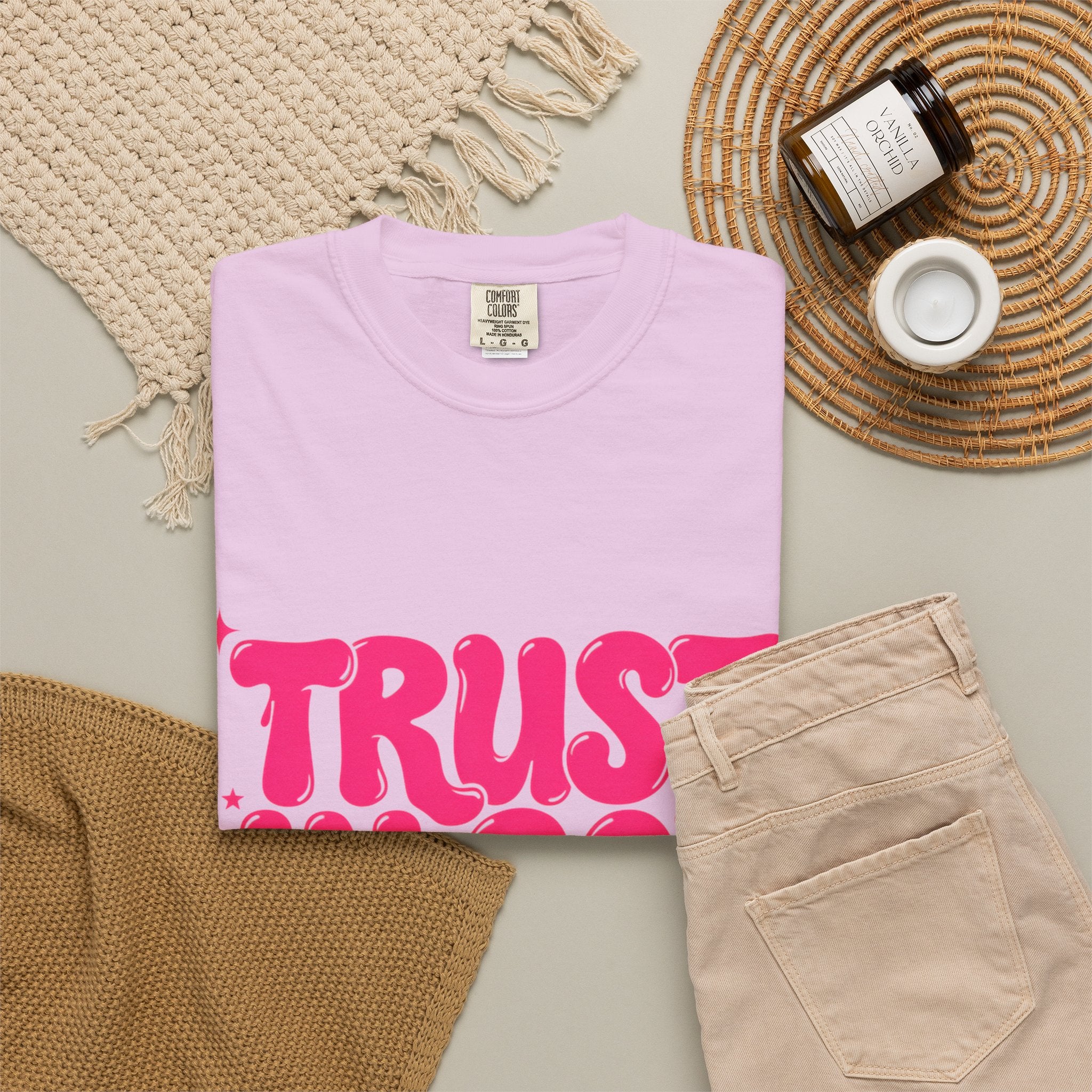 Trust in God T-Shirt — Retro Pink Faith Graphic Tee