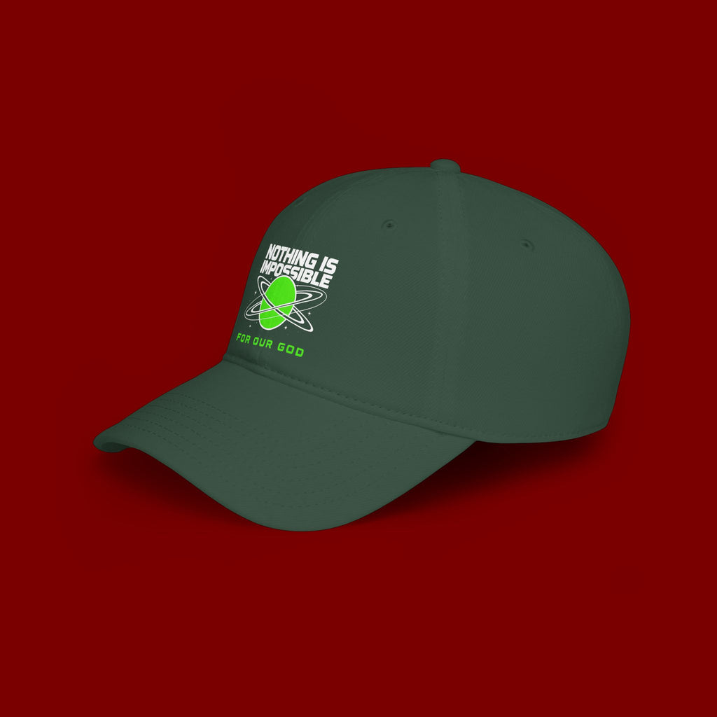 Nothing Is Impossible Baseball Cap — Faith-Inspired Green Planet Design