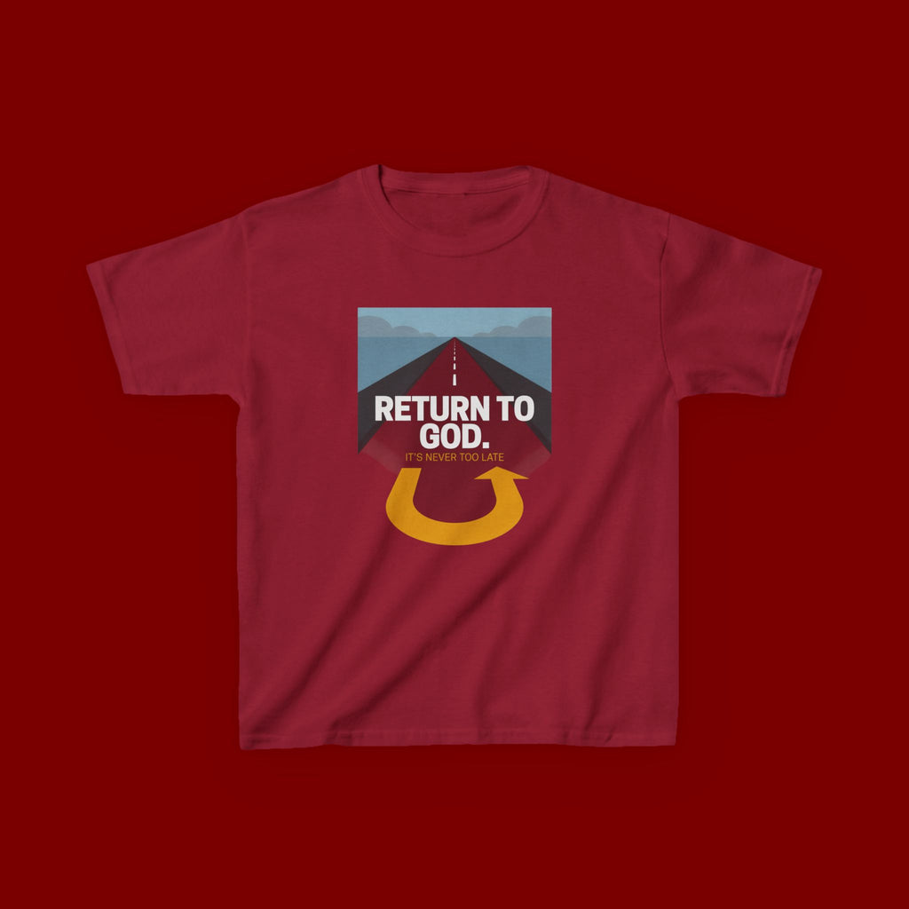 Kids Tee - "Return to God" Roadway Graphic Religious Youth Shirt